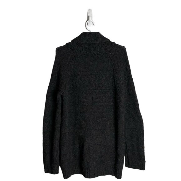 Aritzia x TNA Women's Charcoal Gray Torridon Full Zip Lambswool Knit Cardigan - Picture 8 of 8